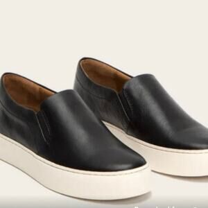 Frye Lena Black Leather Slip On Loafers 8.5